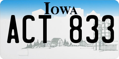 IA license plate ACT833