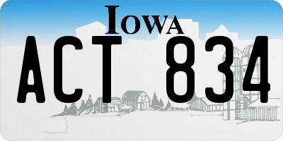IA license plate ACT834
