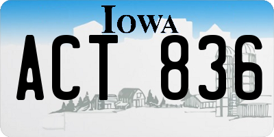 IA license plate ACT836