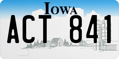 IA license plate ACT841