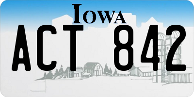IA license plate ACT842