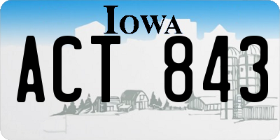 IA license plate ACT843
