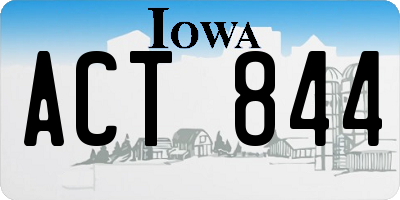 IA license plate ACT844