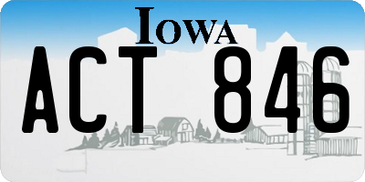 IA license plate ACT846