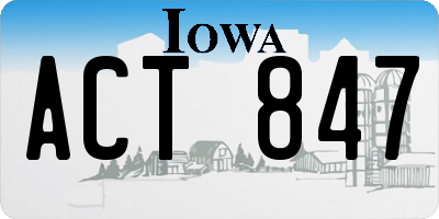 IA license plate ACT847