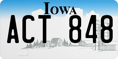 IA license plate ACT848