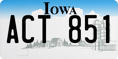 IA license plate ACT851