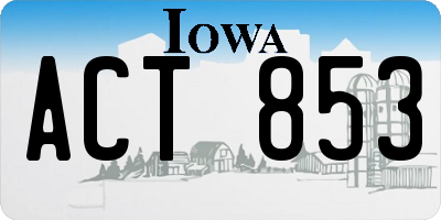 IA license plate ACT853