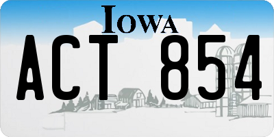 IA license plate ACT854