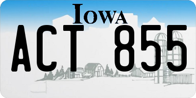 IA license plate ACT855