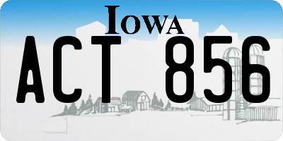 IA license plate ACT856