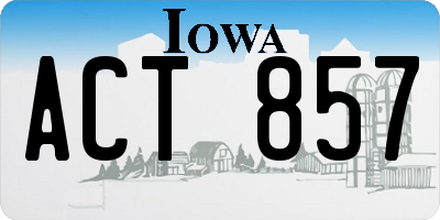 IA license plate ACT857