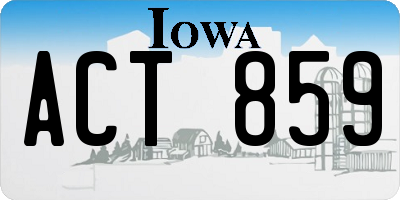 IA license plate ACT859