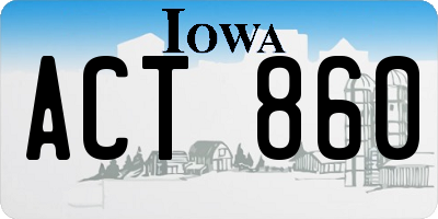 IA license plate ACT860