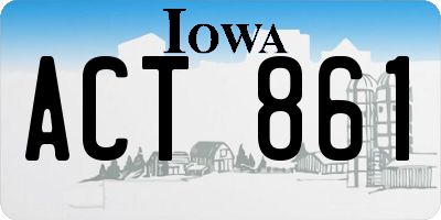 IA license plate ACT861