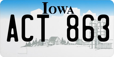 IA license plate ACT863