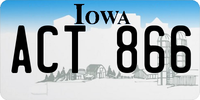 IA license plate ACT866