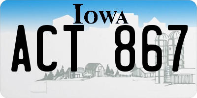 IA license plate ACT867