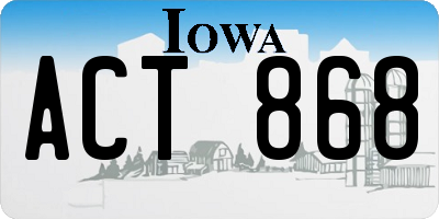 IA license plate ACT868