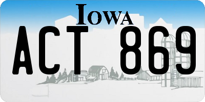 IA license plate ACT869