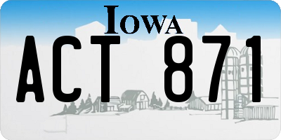 IA license plate ACT871
