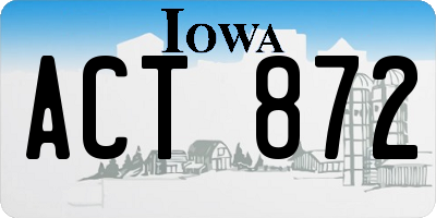 IA license plate ACT872