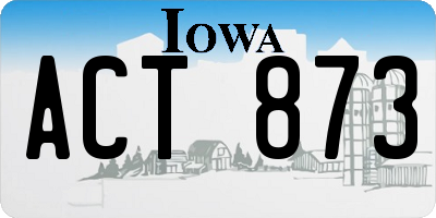 IA license plate ACT873