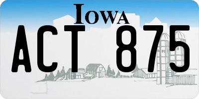 IA license plate ACT875
