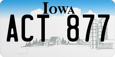 IA license plate ACT877