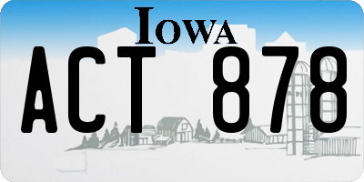 IA license plate ACT878