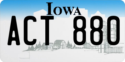 IA license plate ACT880