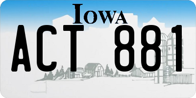 IA license plate ACT881