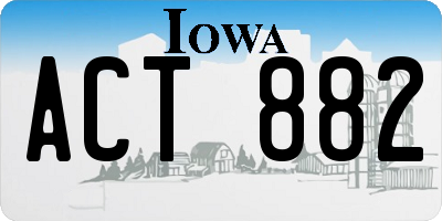 IA license plate ACT882