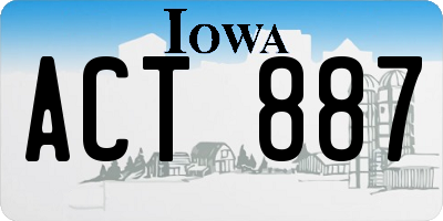 IA license plate ACT887