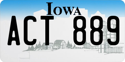 IA license plate ACT889