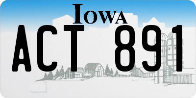 IA license plate ACT891