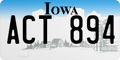 IA license plate ACT894