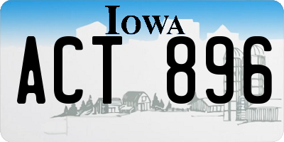 IA license plate ACT896