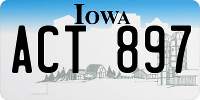 IA license plate ACT897