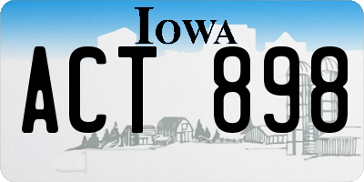 IA license plate ACT898