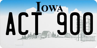 IA license plate ACT900