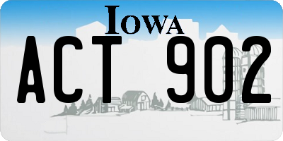 IA license plate ACT902