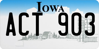IA license plate ACT903