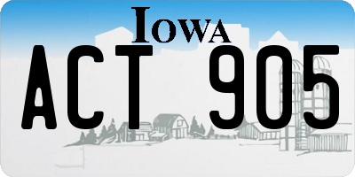 IA license plate ACT905