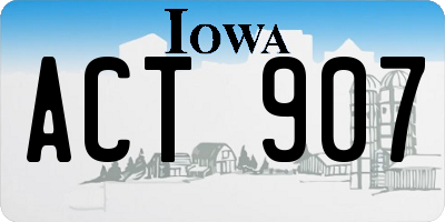 IA license plate ACT907