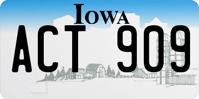 IA license plate ACT909