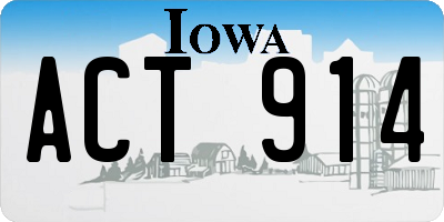 IA license plate ACT914