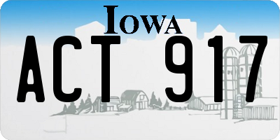 IA license plate ACT917