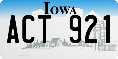 IA license plate ACT921