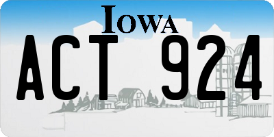 IA license plate ACT924
